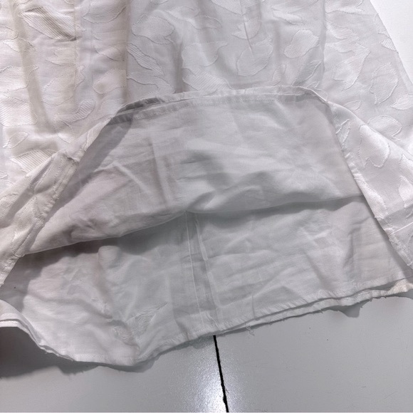 Rumer White Giselle Semi Sheer Cotton Jacquard Cut Out V-Neck Mini Dress NWT L - Picture 8 of 16